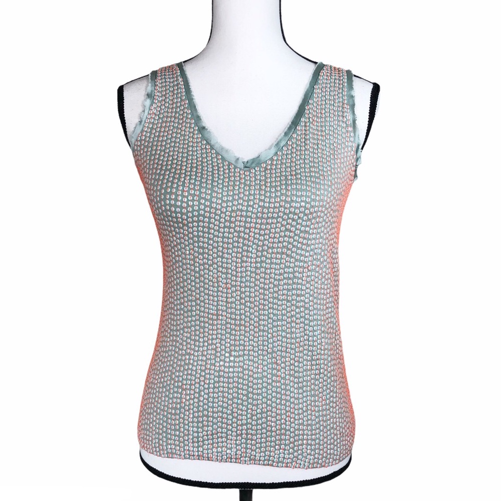 Ambre Babzoe Sequined Green Tank Top